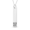 Thumbnail Image 4 of QR Code Engravable Vertical Bar Pendant in Sterling Silver (1 Mesage and Line)