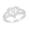 Thumbnail Image 0 of Diamond Accent Heart Open Split Shank Ring in Sterling Silver