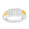 Thumbnail Image 0 of Men's 0.45 CT. T.W. Rectangular Multi-Diamond Concave Collar Ring in 10K Two-Tone Gold