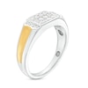 Thumbnail Image 2 of Men's 0.45 CT. T.W. Rectangular Multi-Diamond Concave Collar Ring in 10K Two-Tone Gold