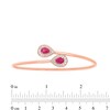 Thumbnail Image 1 of Pear-Shaped Lab-Created Ruby and 0.31 CT. T.W. Diamond Frame Flexible Cuff in Sterling Silver with 14K Rose Gold Plate