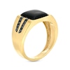 Thumbnail Image 3 of Men's 10.0mm Square Onyx and 0.15 CT. T.W. Black Diamond Double Row Ring in 10K Gold