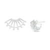 Thumbnail Image 1 of 0.50 CT. T.W. Diamond Multi-Row Flared Burst J-Hoop Earrings in Sterling Silver