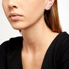 Thumbnail Image 2 of 0.50 CT. T.W. Diamond Multi-Row Flared Burst J-Hoop Earrings in Sterling Silver