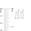 Thumbnail Image 3 of 0.75 CT. T.W. Diamond Four Stem J-Hoop Earrings in Sterling Silver