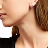 Thumbnail Image 2 of 0.25 CT. T.W. Diamond Double "V" J-Hoop Earrings in Sterling Silver