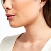 Thumbnail Image 2 of 0.10 CT. T.W. Diamond Triple Swirl J-Hoop Earrings in Sterling Silver with 14K Gold Plate
