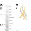 Thumbnail Image 3 of 0.10 CT. T.W. Diamond Triple Swirl J-Hoop Earrings in Sterling Silver with 14K Gold Plate