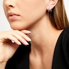 Thumbnail Image 2 of 0.32 CT. T.W. Diamond Loop J-Hoop Earrings in Sterling Silver