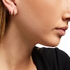 Thumbnail Image 2 of 0.50 CT. T.W. Baguette and Round Diamond Double Row Huggie Hoop Earrings in 10K Gold