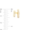 Thumbnail Image 3 of 0.50 CT. T.W. Baguette and Round Diamond Double Row Huggie Hoop Earrings in 10K Gold