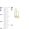 Thumbnail Image 3 of 0.25 CT. T.W. Diamond Curved Triple-Row J-Hoop Earrings in Sterling Silver with 14K Gold Plate