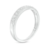 Thumbnail Image 2 of 0.05 CT. T.W. Diamond Mirrored Hearts Vintage-Style Stackable Anniversary Band in 10K White Gold