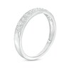 Thumbnail Image 3 of 0.05 CT. T.W. Diamond Mirrored Hearts Vintage-Style Stackable Anniversary Band in 10K White Gold