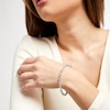 Thumbnail Image 2 of Multi-Shaped White Lab-Created Sapphire Alternating Line Bracelet in Sterling Silver - 7.25"