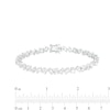 Thumbnail Image 4 of Multi-Shaped White Lab-Created Sapphire Alternating Line Bracelet in Sterling Silver - 7.25"