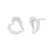 Thumbnail Image 1 of Diamond Accent Sideways Heart Outline Stud Earrings in Sterling Silver