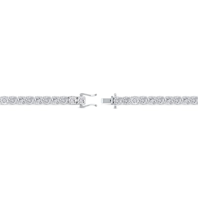 Men's 5.0mm White Lab-Created Sapphire Tennis Bracelet in Sterling Silver - 8.5"