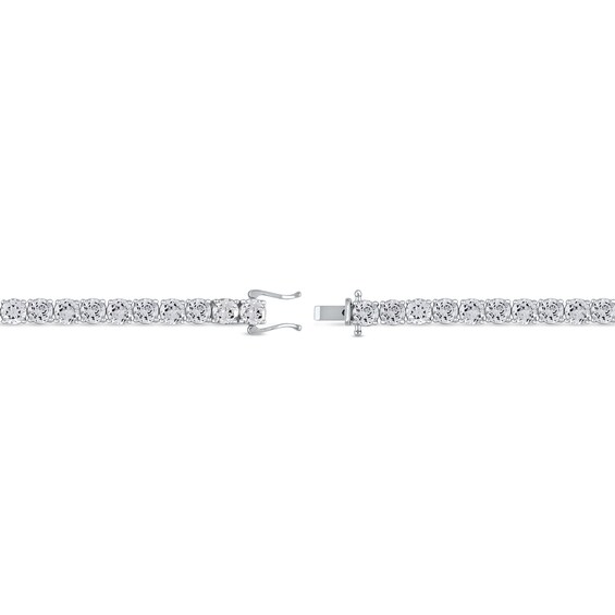 Men's 5.0mm White Lab-Created Sapphire Tennis Bracelet in Sterling Silver - 8.5"