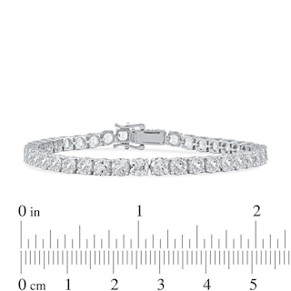 Men's 5.0mm White Lab-Created Sapphire Tennis Bracelet in Sterling Silver - 8.5"