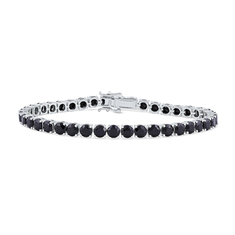 Men's 5.0mm Black Spinel Tennis Bracelet in Sterling Silver - 8.5"|Peoples Jewellers