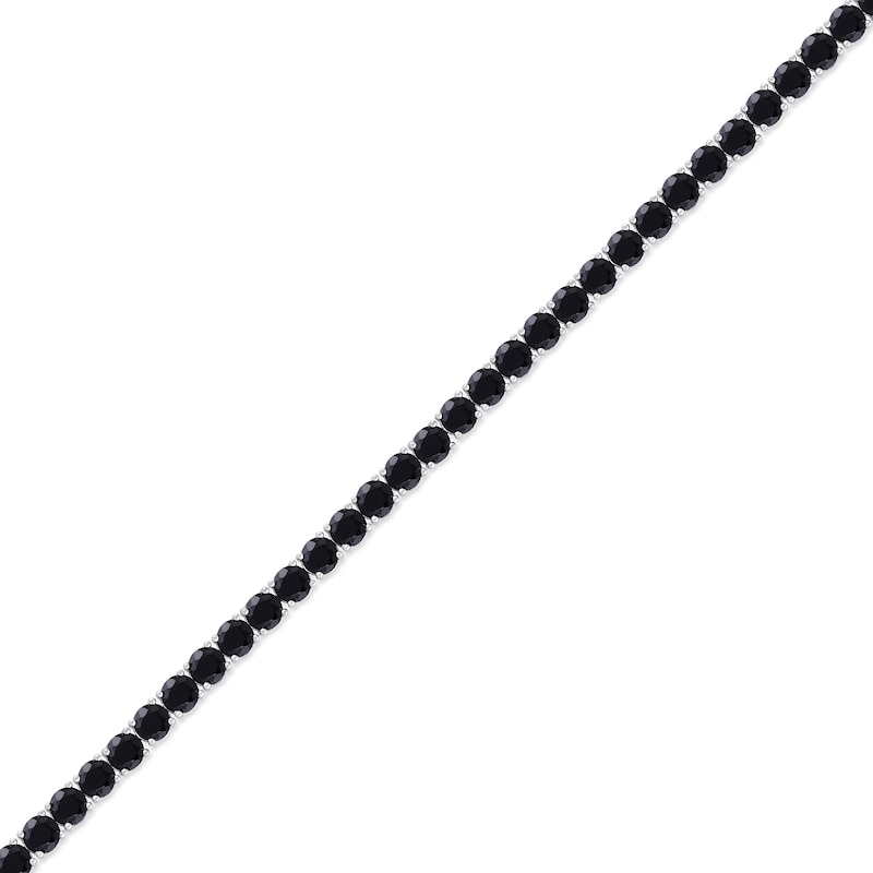 Men's 5.0mm Black Spinel Tennis Bracelet in Sterling Silver - 8.5"