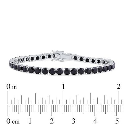 Men's 5.0mm Black Spinel Tennis Bracelet in Sterling Silver - 8.5"