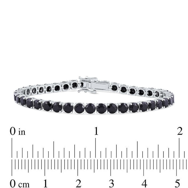 Men's 5.0mm Black Spinel Tennis Bracelet in Sterling Silver - 8.5"