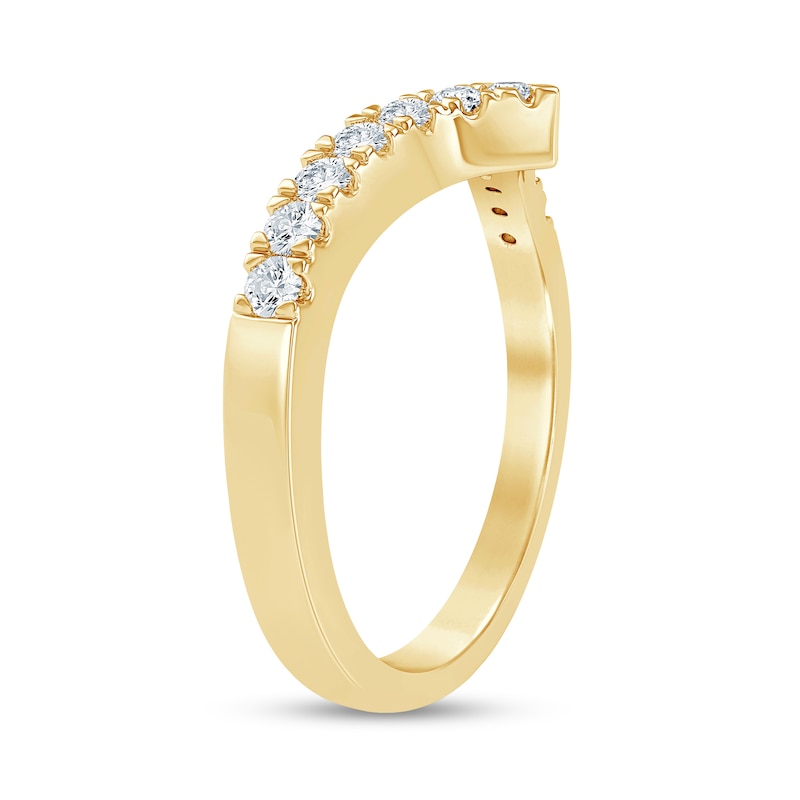 Main Image 2 of 0.23 CT. T.W. Diamond Chevron Anniversary Band in 10K Gold