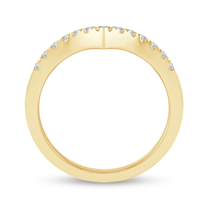 Main Image 3 of 0.23 CT. T.W. Diamond Chevron Anniversary Band in 10K Gold
