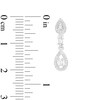 Thumbnail Image 3 of 0.25 CT. T.W. Baguette and Round Diamond Open Teardrop Frame Double Drop Earrings in 10K White Gold