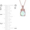 6.0mm Opal and Diamond Accent Leaf-Top Trio Pendant in 10K Rose Gold