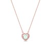 Thumbnail Image 0 of 5.0mm Opal and 0.07 CT. T.W. Diamond Frame Heart Necklace in 10K Rose Gold