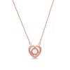 Thumbnail Image 2 of 5.0mm Opal and 0.07 CT. T.W. Diamond Frame Heart Necklace in 10K Rose Gold