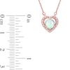 Thumbnail Image 4 of 5.0mm Opal and 0.07 CT. T.W. Diamond Frame Heart Necklace in 10K Rose Gold