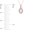Oval Opal and Diamond Accent Scallop Frame Art Deco Pendant in 10K Rose Gold