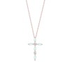 Marquise Opal and Diamond Accent Cross Pendant in 10K Rose Gold