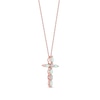 Marquise Opal and Diamond Accent Cross Pendant in 10K Rose Gold