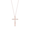 Marquise Opal and Diamond Accent Cross Pendant in 10K Rose Gold