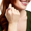 Thumbnail Image 2 of EFFY™ Collection 12.0mm Heart-Shaped Pink Quartz and 0.21 CT. T.W. Diamond Crossover Ring in 14K Rose Gold