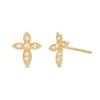 Thumbnail Image 0 of 0.04 CT. T.W. Diamond Point-Ends Vintage-Style Cross Stud Earrings in 10K Gold
