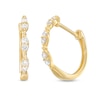 Thumbnail Image 0 of 0.085 CT. T.W. Marquise-Shaped Multi-Diamond Trio Hoop Earrings in 10K Gold