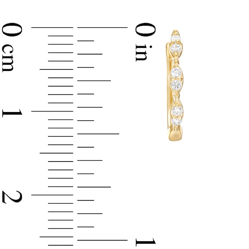 0.085 CT. T.W. Marquise-Shaped Multi-Diamond Trio Hoop Earrings in 10K Gold