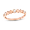 Thumbnail Image 0 of Diamond Accent Alternating Puff Heart Anniversary Band in 10K Rose Gold