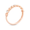 Thumbnail Image 2 of Diamond Accent Alternating Puff Heart Anniversary Band in 10K Rose Gold