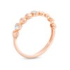 Thumbnail Image 2 of Diamond Accent Alternating Puff Heart Anniversary Band in 10K Rose Gold