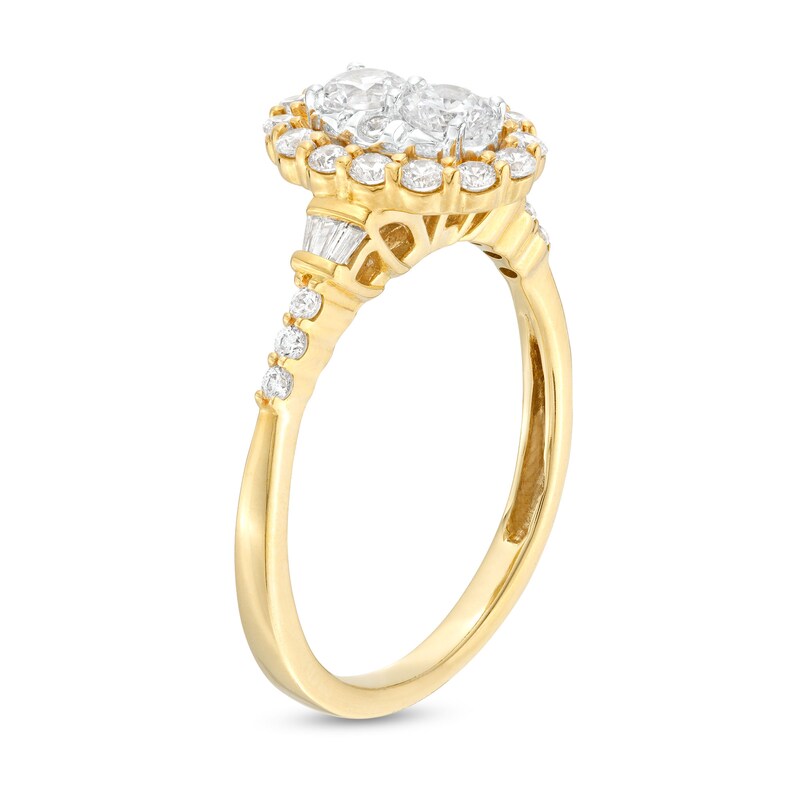 0.75 CT. T.W. Oval-Shaped Multi-Diamond Frame Engagement Ring in 10K Gold (I/I2)