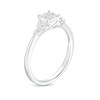 Thumbnail Image 2 of 0.32 CT. T.W. Quad Princess-Cut Diamond Leaf-Sides Engagement Ring in 10K White Gold