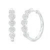 Thumbnail Image 0 of 0.50 CT. T.W. Heart-Shaped Multi-Diamond Frame Hoop Earrings in 10K White Gold