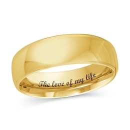 Men's 5.5mm Engravable Euro Comfort Fit Wedding Band in 14K Gold (1 Line)